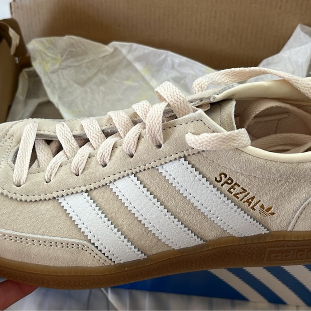 Adidas Spezial Men's Beige and White Sneakers